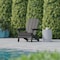 Flash Furniture Gray Adirondack Patio Chair with Cupholder LE-HMP-1044-10-GY-GG - alternate 7